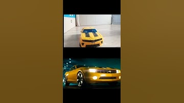 Stop motion Transformers Sam et Mikaela & Bumblebee Transformation Camaro scène