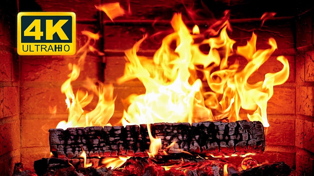 🔥 Fireplace 4K UHD! Fireplace with Crackling Fire Sounds. Fireplace ...