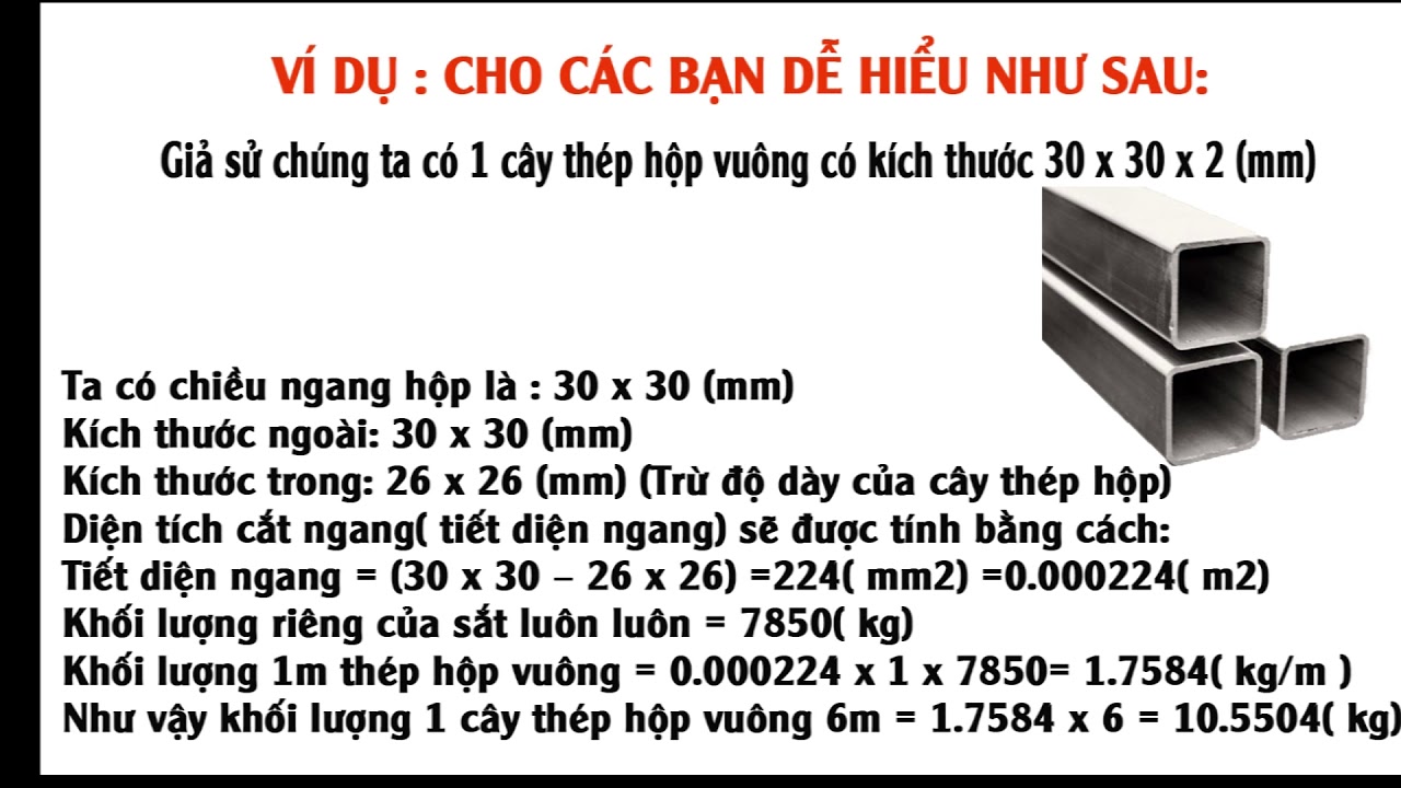 Trọng Lượng Riêng Thép Hộp Chữ Nhật: Cách Tính Và Bảng Tra Chi Tiết