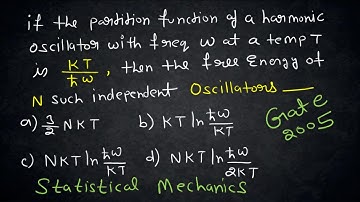 Partition Function  Harmonic Oscillator | Free Energy of Quantum Oscillator | Gate 2005 | POTENTIALG