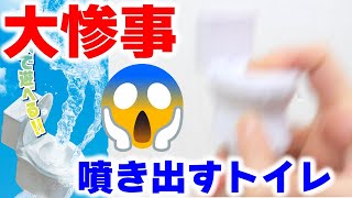 【最悪😭】ガチャガチャで水浸し！マジで噴き出すトイレがヤバすぎた【大惨事】