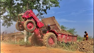 New JCB 3dx Backhoe Machine Loading Red Mud in Mahindra 475 Di Tractor Making Pond with Jcb Tractors