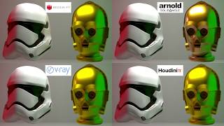Render Comparison Test 5 (Interior Scene) - Redshift, Arnold, V-Ray, Mantra -