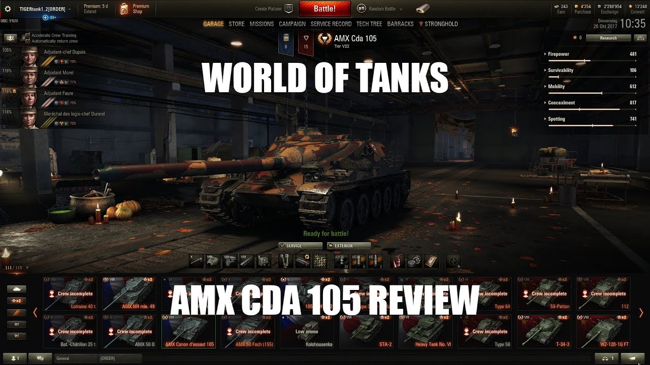 World of Tanks Best Premium Tanks Amx Cda 105 Review YouTube