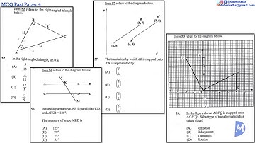 52,53,56&57 | Geometry and Trigonometry | Multiple Choice 4 | CXC CSEC Mathematics