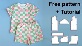 무료패턴/FREE PATTERN/아동 기본 여름 상하복/Basic summer set for kids