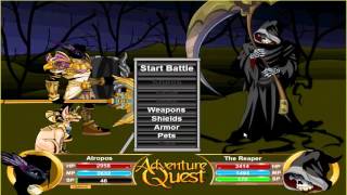 AdventureQuest - The Osiris Set
AQs newest Mastercraft set is here!
Its a light element set... with interesting effects!
I used the spear in this video, the weapon will give you a damage boost if you have the full set equipped. Unfortunately, it doesnt seem to have a special attack. The armor is really awesome! Offensive lean, good light resistance, and does harm damage at any foe that attacks you. No armor skill though. :P Shield boosts combat defenses, element modifiers, and lets you slightly regenerate health per turn. Both pets have a chance to make the foe unable to act on a single turn.
Still busy with college, but I will see you all again soon! -SL345
**I do not own any of the songs/music played in this video** AdventureQuest - The Osiris Set