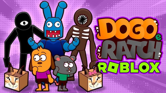 Dogo e Ratch em Rainbow Friends com Red e o BICHO AZUL BABÃO