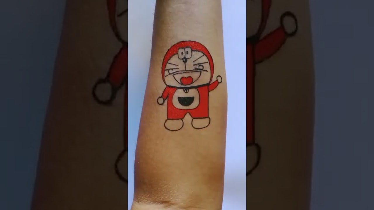 Membuat Tato Kartun Doraemon Lucu ???? #shorts #diyart... - youtube
