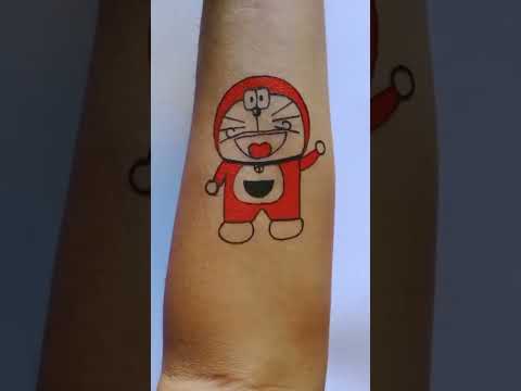 Video Membuat Tato Kartun Doraemon Lucu ???? #shorts #diyart... - youtube