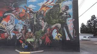 Michael Bosnar's mural on Lee Theater... - YouTube