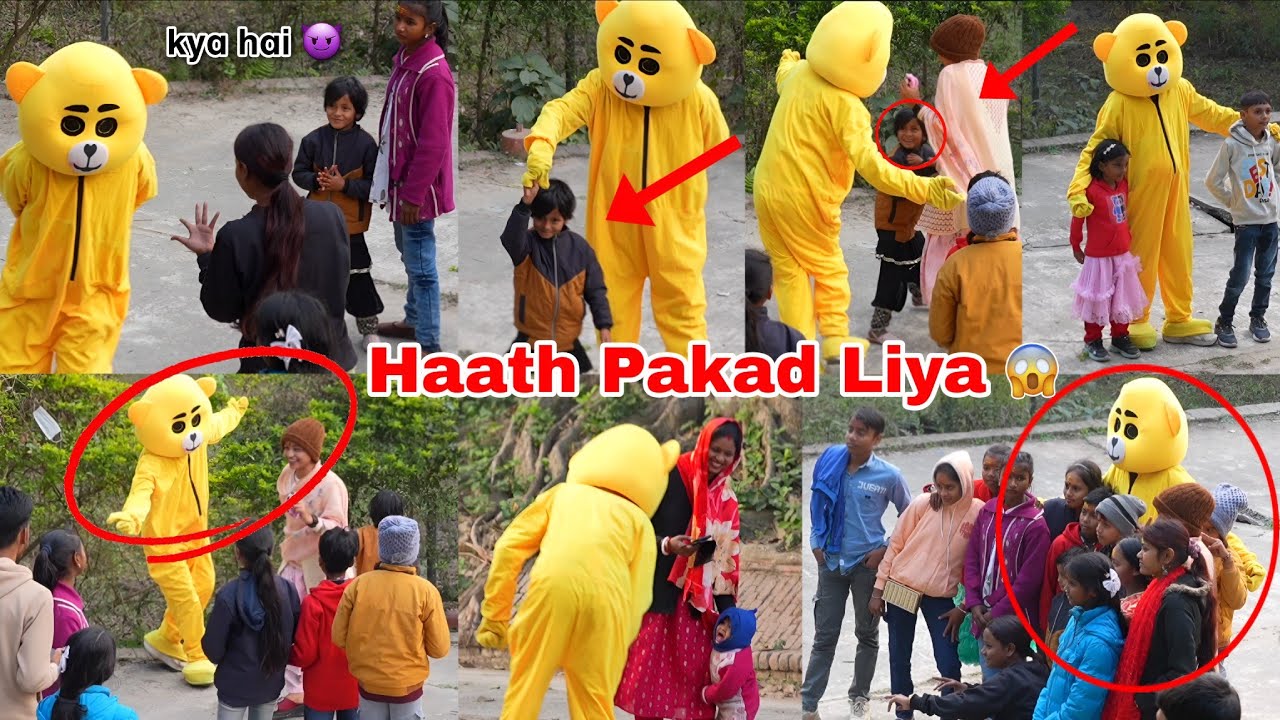 Cute Kids vs Teddy Bear Prank in Park 😂 |Cute Girl Shocked 😱