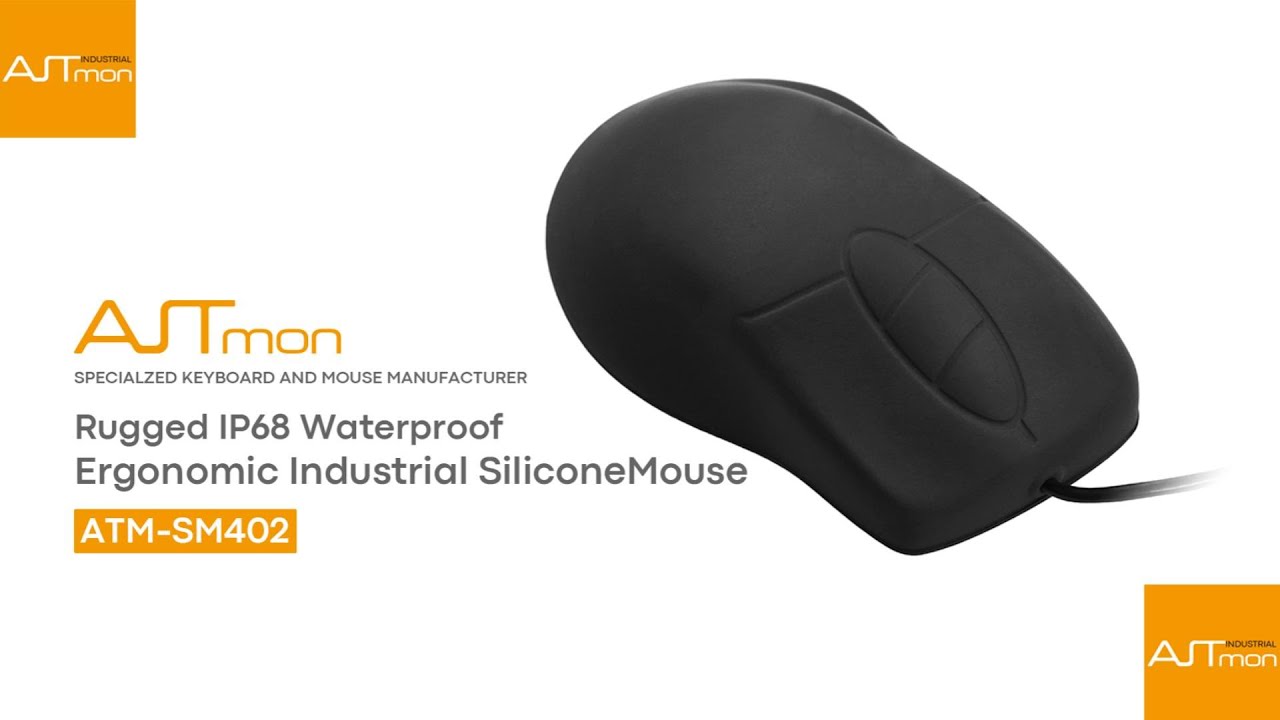 AITmon ATM-SM402 Full Sealed IP68 Watterproof Silicone Ergonomic Industrial Mouse