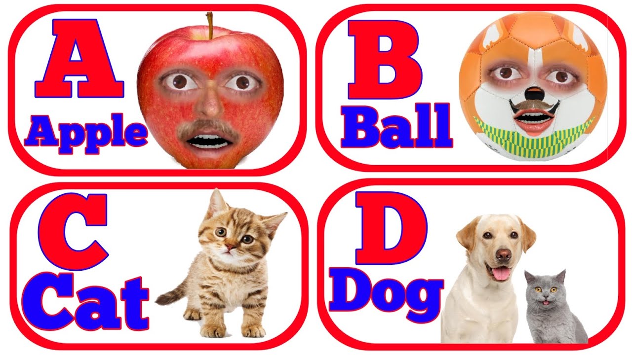Phonics Song TWO words-A for Apple B for Ball C for cat D for Dog ABC ...