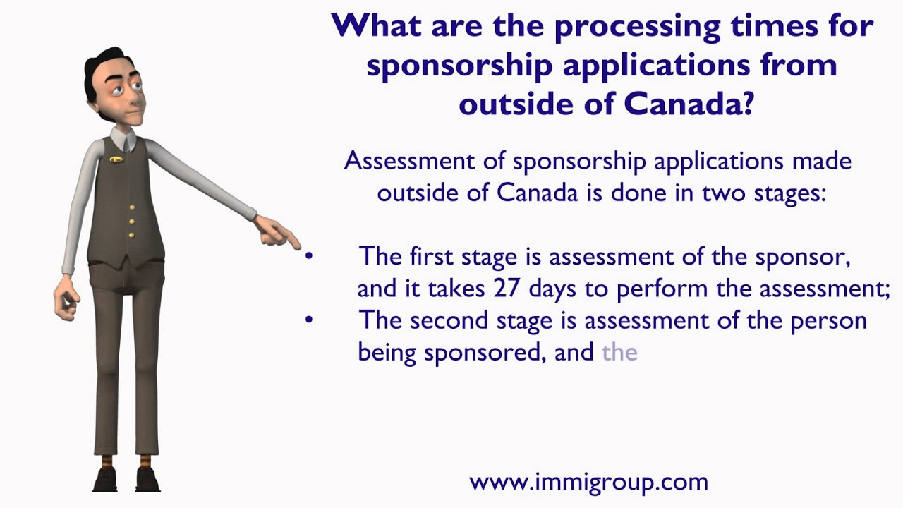 What are the processing times for sponsorship applications from outside