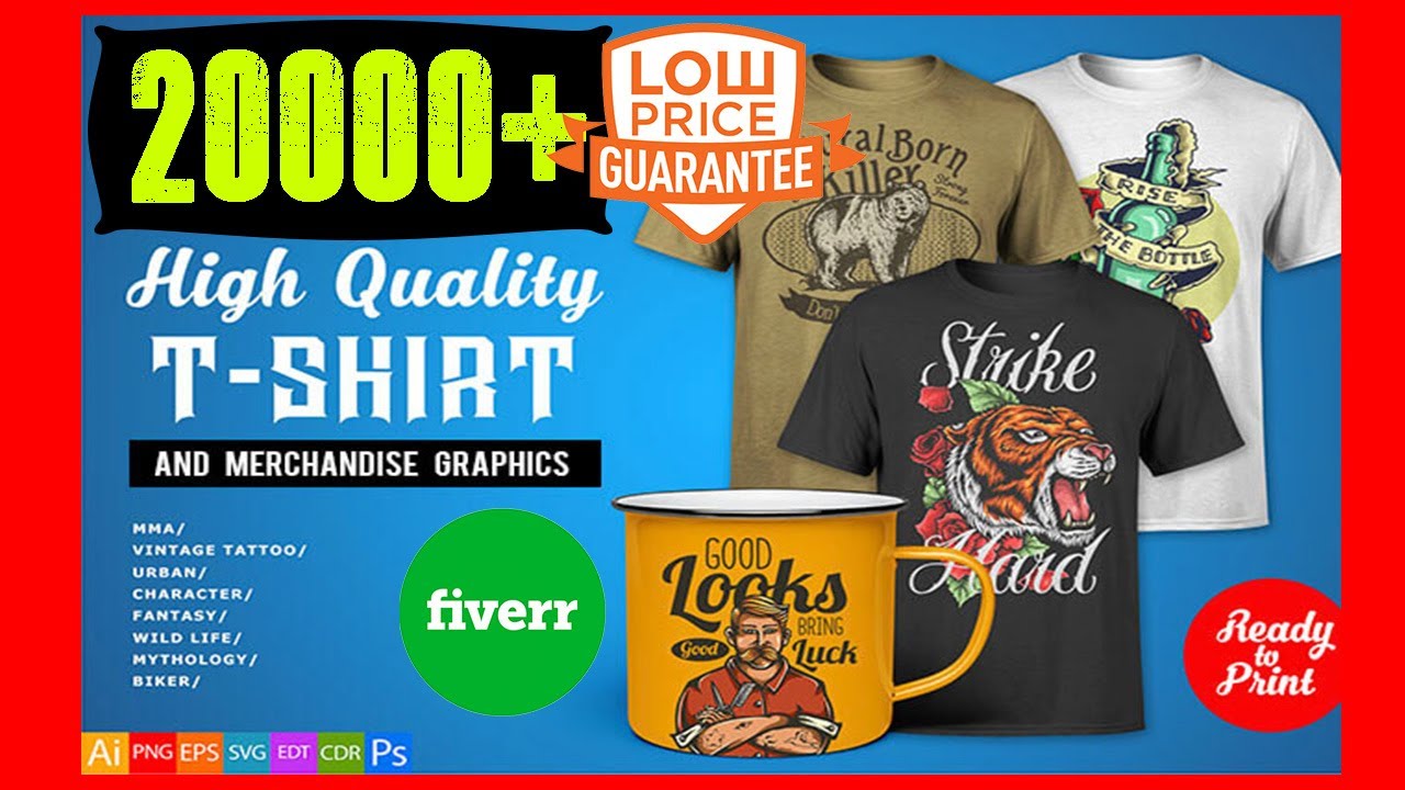 20k mega t shirt design bundle 2021 With Bonus YouTube