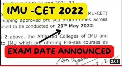 IMU CET AUG 2022 EXAM UPDATE#imucet2022#imuupdates