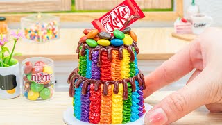 Amazing Rainbow Chocolate KITKAT Cake Decorating 🌈 How to Make a Fancy Miniature Cake 💗 Mini Cake