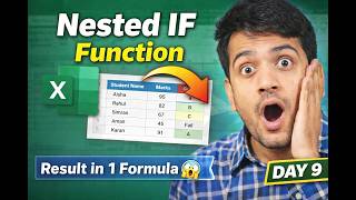 Day 9 | Nested IF Function in Excel | Multiple Conditions Explained Easily