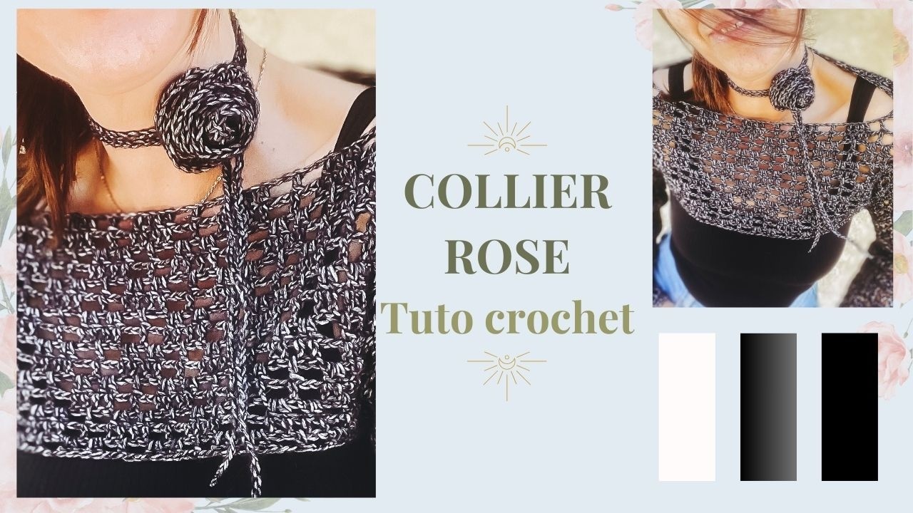 Collier Sautoir Pin Up – Cerises Roses Et Fleur En Crochet, Neuf Sans Emballage