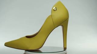 Scarpin Salto Alto Week Shoes Couro Amarelo