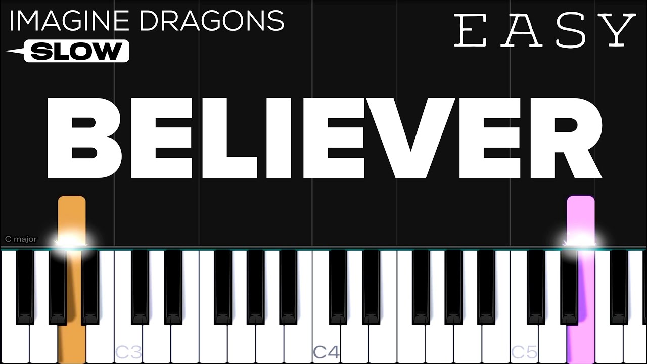 Imagine Dragons Believer Slow Easy Piano Tutorial Chords Chordify