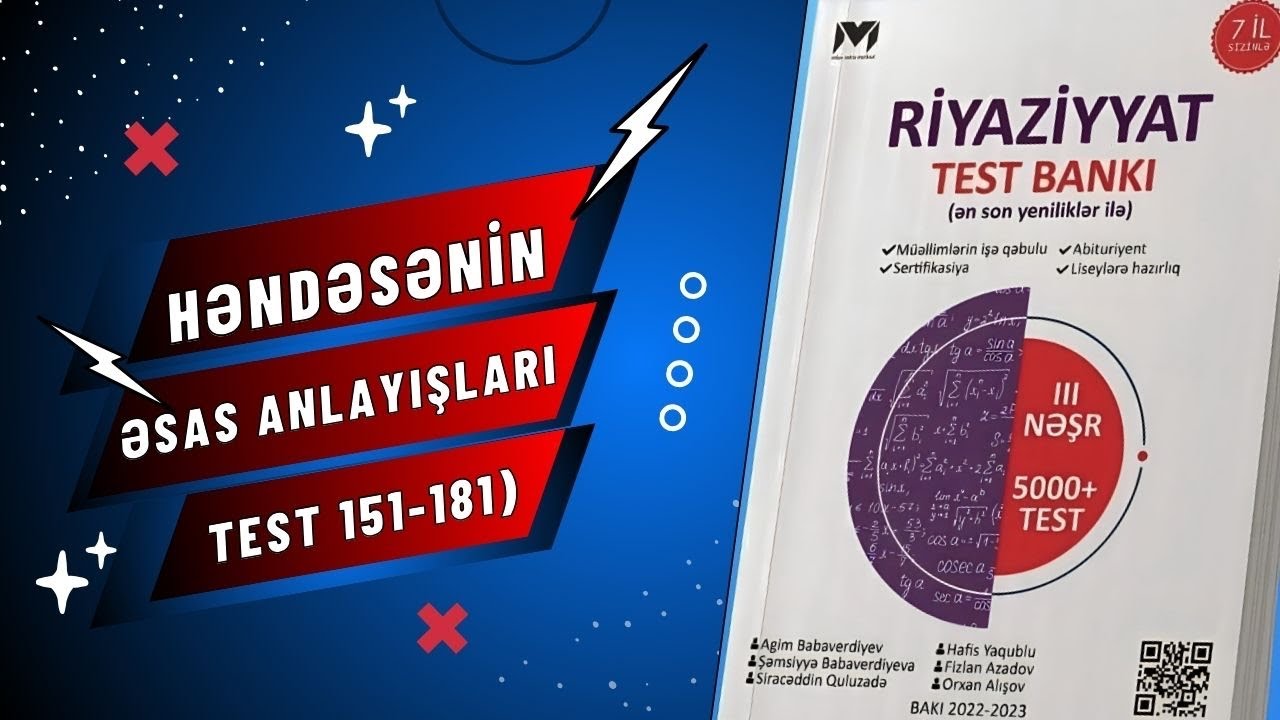 MHM .Həndəsənin əsas anlayışları. (Test 151-181) MİQ| Sertifikasiya