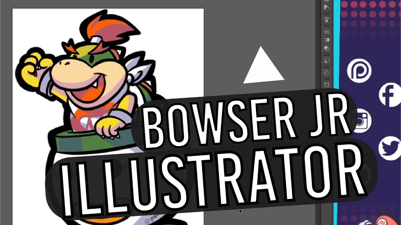 PAPER BOWSER JR - Illustrator Speedart