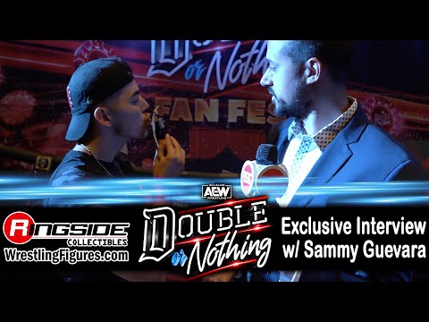 Sammy Guevara Sees His NEW AEW Ringside Collectibles Exclusive Figure at AEW Double or Nothing 2023!