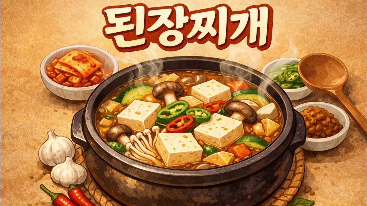 냉장고 속 재료로 누구나 만들수 있는 간단한 된장찌개🥘