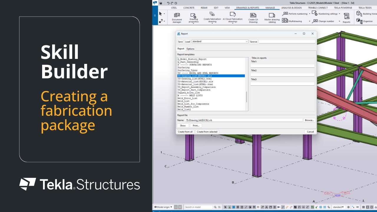 Creating fabrication package in Tekla Structures - YouTube