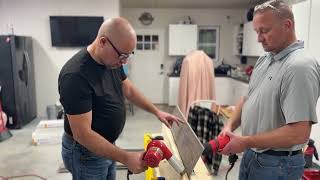 How to bend laminate floor to fit your stair tread.