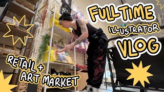 ART VLOG ✦ recovering from burnout  retail and artist alley | self employed illustrator