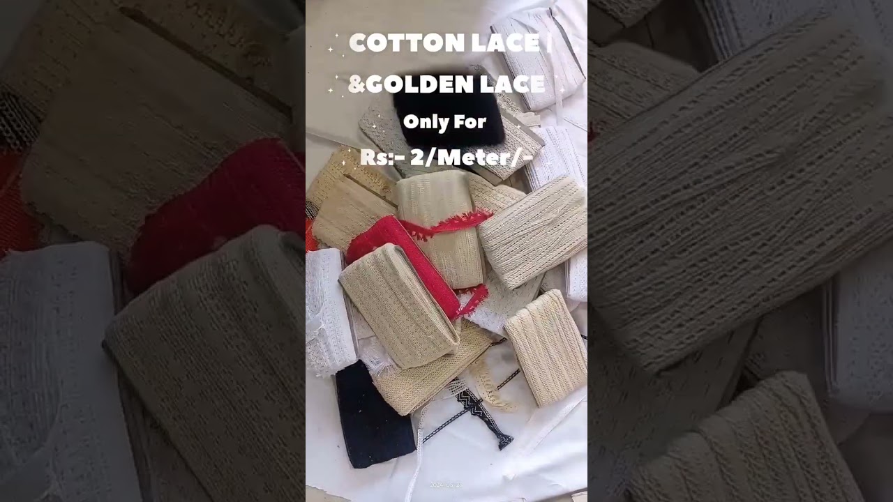 SALE !! COTTON & GOLDEN LACE | Only For Rs :- 2/Meter/- ! #fashion #trendingshorts  #lace#designing