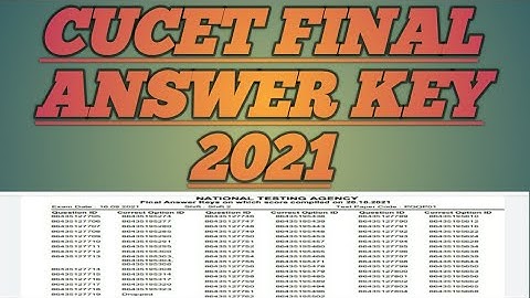 CUCET FINAL ANSWER KEY 2021|CUCET UPDATE|CUCET NEWS