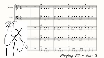Playing F# - No. 3 - Quarter and Eight Notes. Basic Notes. Play Along. www.OrchestraPlayAlong.com