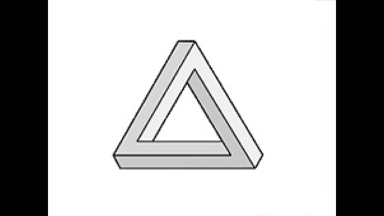 How To Draw an Impossible Triangle - Optical Illusion / как рисовать ...