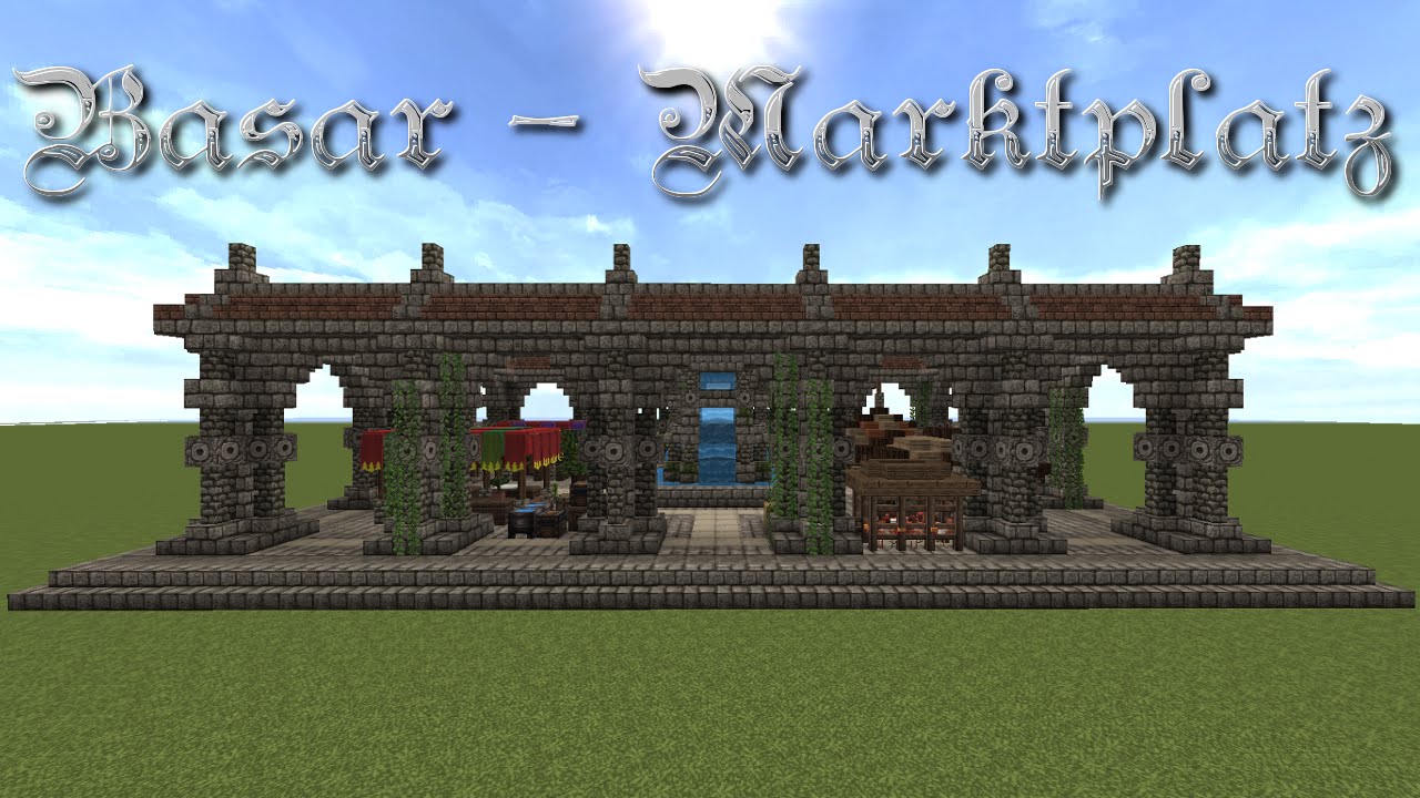 Minecraft Tutorial Marktplatz Basar Bauen Build A Marketplace Youtube