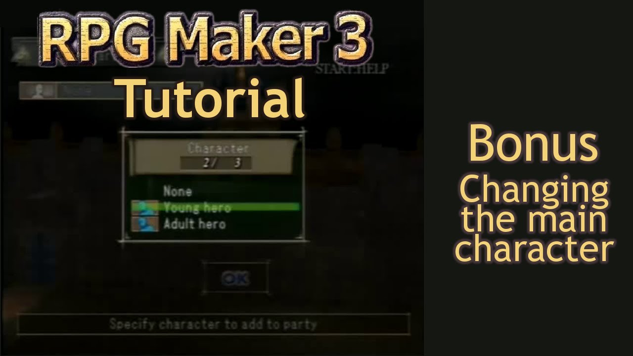 RPG Maker 3 Tutorial - Bonus: Changing the main character - YouTube