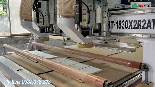 HT-1830x2R2ATC Siêu máy CNC trung tâm 2 đầu làm việc đồng thời, 2 bàn làm việc siêu lớn 1800x3000mm