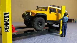 New 4 post micro rc crawler lift for my scale garage build axial fms Trailfinder 1/18 1/20