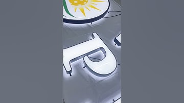 Painted metal luminous signage.