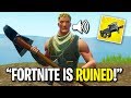NOOB FREAKS OUT OVER NEW SMG ON FORTNITE... (He Hates It)