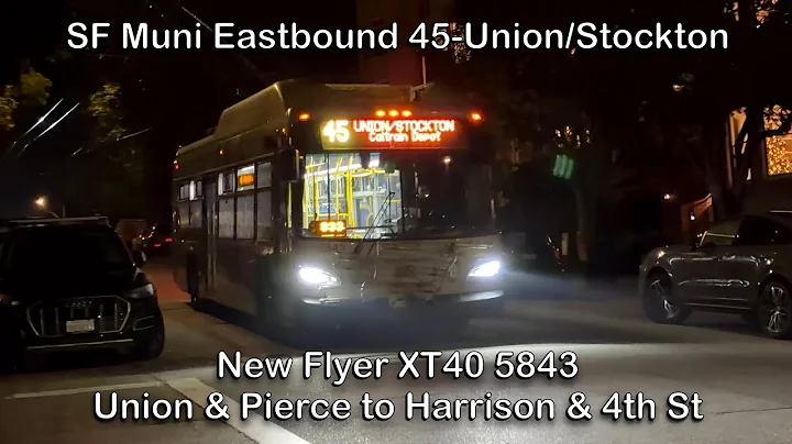 [Mason Traffic Chaos] SF Muni New Flyer XT40 Trolleybus 5843 Eastbound 45-Union/Stockton to Harrison