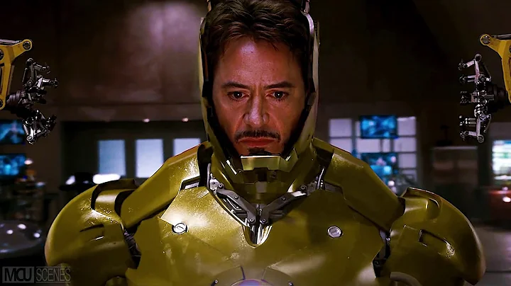 Tony Stark becomes Gold Man (Iron Man with a golde...