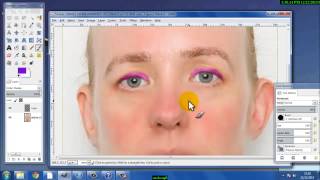 Gimp tutorial: applying eye shadow