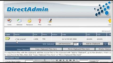 Using File Manager in DirectAdmin