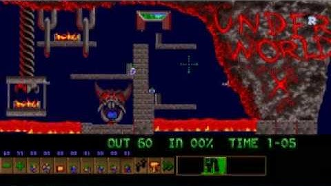 Lemmings my real custom level 17 The underworld.