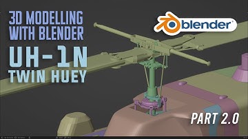 Blender 3.1 : How to 3D Modelling UH-1N Twin Huey Part-2 : Modelling main rotor (Timelapse)