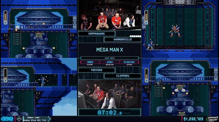 Mega Man X Race by Tokyo90, darrenville, Clipper1 and Soppanaama in 37:05 - AGDQ2020